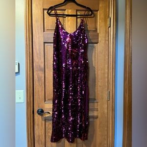 New! Free people Intimately: wine red sequined, high-slit, party dress